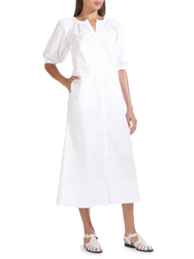 Shop Staud Women's Vincent Maxi Shirtdress In White