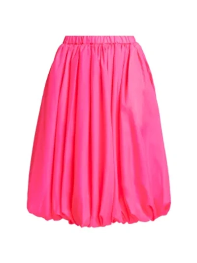 Shop Comme Des Garçons Bubble-hem Midi Skirt In Pink