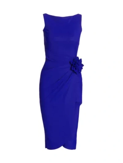 Shop Chiara Boni La Petite Robe Women's Glenaly 3-d Flower Cocktail Dress In Inchiostro Blue