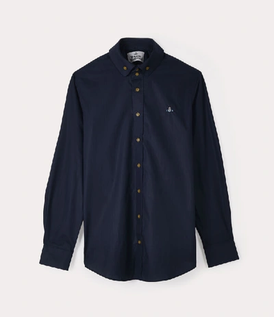 Shop Vivienne Westwood Two Button Krall Shirt Navy In Navy Blue