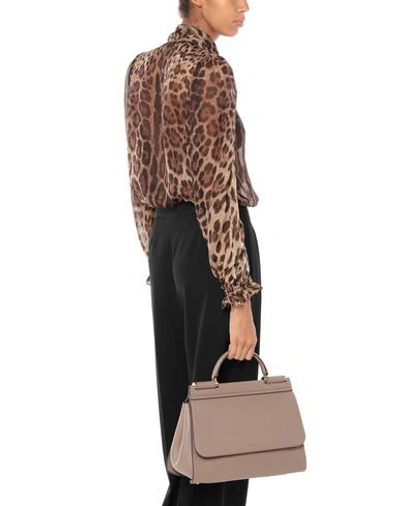 Shop Dolce & Gabbana Woman Handbag Dove Grey Size - Calfskin