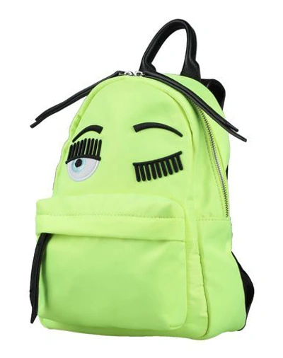 Shop Chiara Ferragni Backpack & Fanny Pack In Acid Green