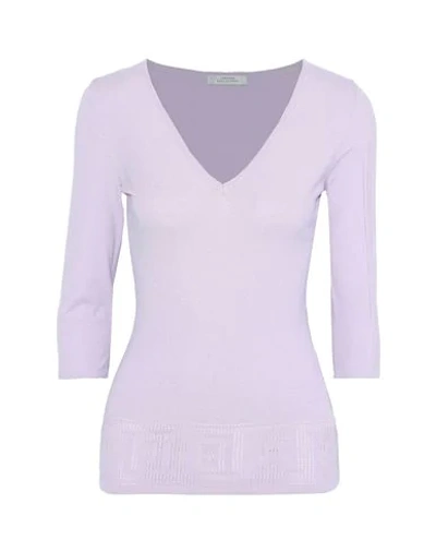 Shop Versace Sweaters In Lilac