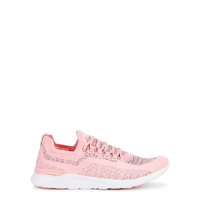 Shop Apl Athletic Propulsion Labs Techloom Breeze Pink Knitted Sneakers In Light Pink