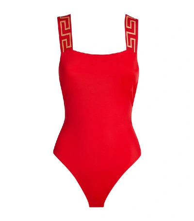Shop Versace Greca Strap Swimsuit