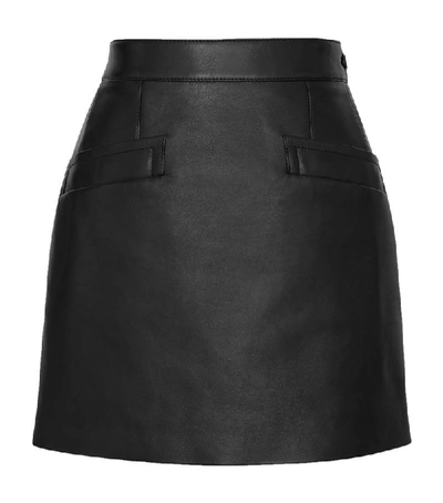 Shop Saint Laurent Leather High-rise Mini Skirt