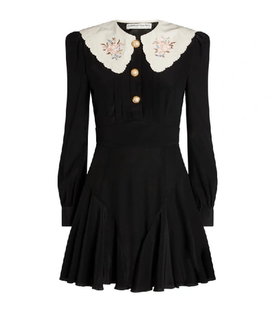 Shop Alessandra Rich Contrast-collar Mini Dress