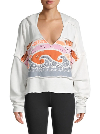 Shop Free People Movement All Time Bandana Hoodie In Ivory Combo