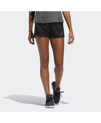 Shop Adidas Originals Adidas Women's Pacer 3-stripes Knit Shorts In Black, White