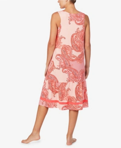 Shop Ellen Tracy Women's Sleeveless Midi Gown With Soft Bra In Coral Paisley