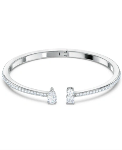 Swarovski Attract Mixed Crystal Cuff Bracelet In Silver Tone In Crystal