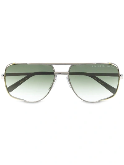 Shop Dita Eyewear Gradient Pilot-style Sunglasses In Silver
