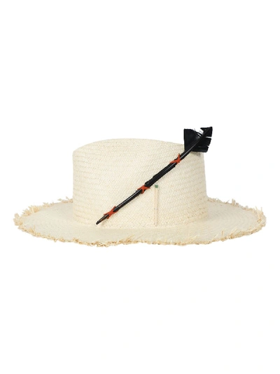 Shop Nick Fouquet Black Bird Natural Fedora Straw Hat