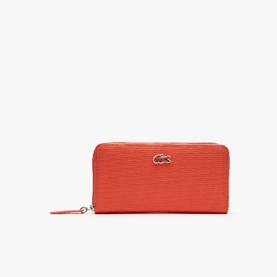 Shop Lacoste Womenâ€™s L.12.12 Concept Petit Piquã© 12 Card Zip Wallet - One Size In Red