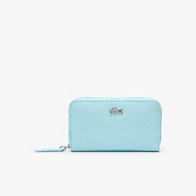Shop Lacoste Women's L.12.12 Concept Petit Piqué 12 Card Zip Wallet - One Size In Blue