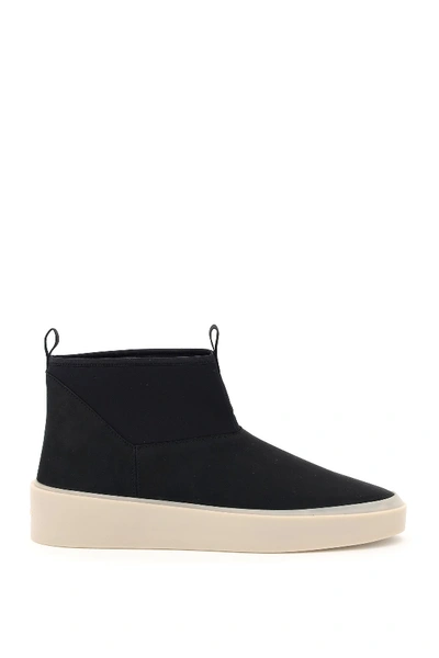 Shop Fear Of God Polar Wolf Leather And Neoprene Boots In Black (black)