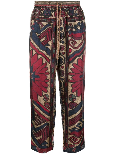 Shop Pierre-louis Mascia All-over Print Trousers In Blue