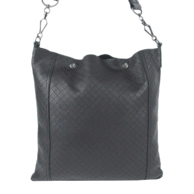 Pre-owned Bottega Veneta Black Intrecciomirage Leather Crossbody Bag
