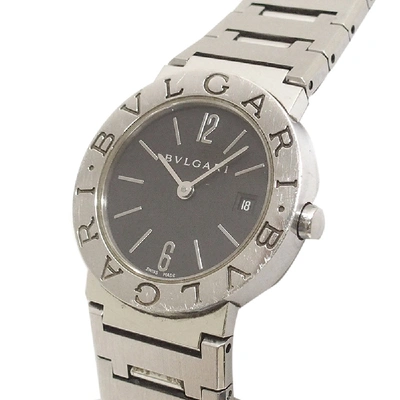 Pre-owned Bvlgari Black Stainless Steel Diagono Women's Wristwatch 29 Mm