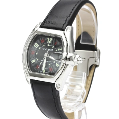 Pre-owned Cartier Black Stainless Steel Roadstar Automatic W62002v3 Men's Wristwatch 37 Mm