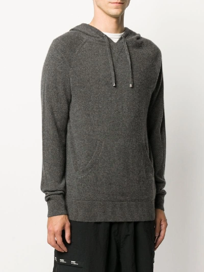 Shop Ron Dorff Drawstring Knit Hoodie In Grey