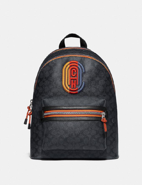 grey coach backpack