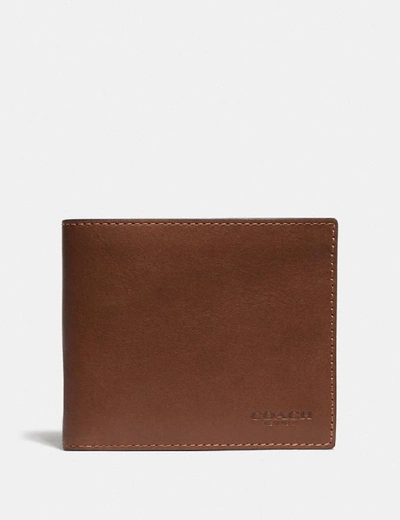 Shop Coach Slim Billfold Wallet In Color<lsn_delimiter>saddle