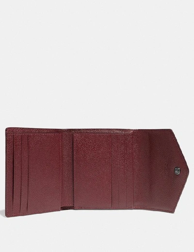 Shop Coach Small Wallet In Colorblock - Women's In Brass/oxblood Multi