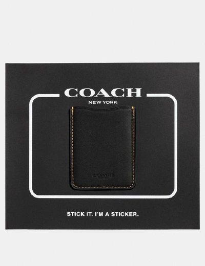 Shop Coach Phone Pocket Sticker In Black