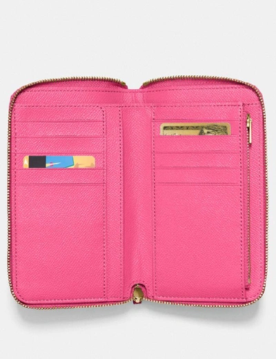 Shop Coach Medium Zip Around Wallet In B4/confetti Pink