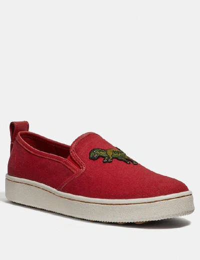 Shop Coach C115 Slip On In Rexy Red