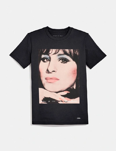 Shop Coach X Richard Bernstein T-shirt With Barbra Streisand - Women's In Dark Grey