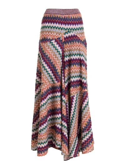 Shop Missoni Chevron Pattern Long Skirt In Multi