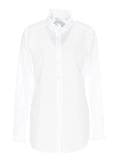 Shop Dolce & Gabbana Ruffled Collar Shirt In White