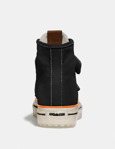 Shop Coach High Top Button Up Sneaker In Black
