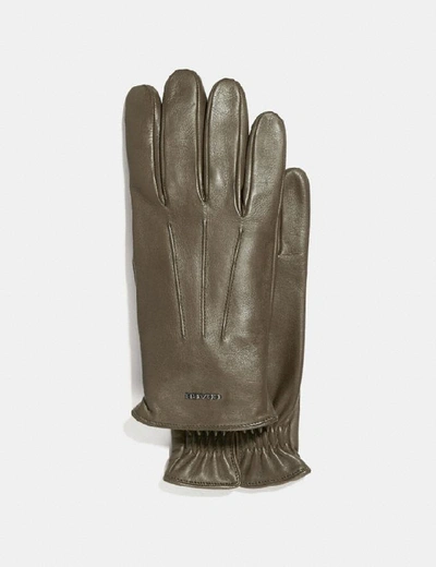 Shop Coach Tech Napa Gloves In Moss