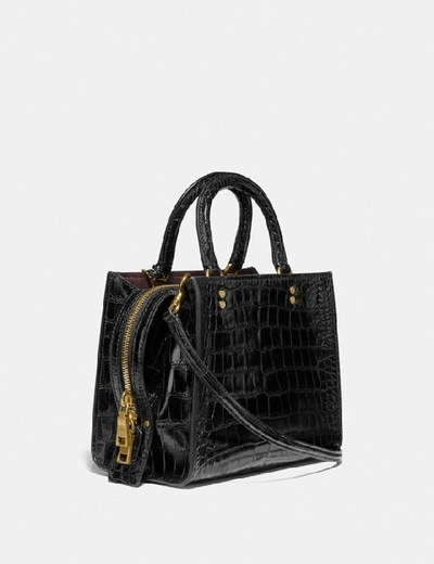 Shop Coach Rogue Bag 25 In Alligator In Brass/black