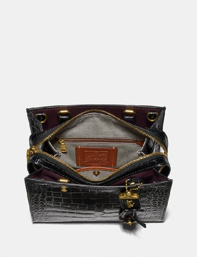 Shop Coach Rogue Bag 25 In Alligator In Brass/black