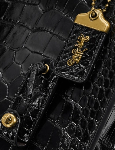 Shop Coach Rogue Bag 25 In Alligator In Brass/black