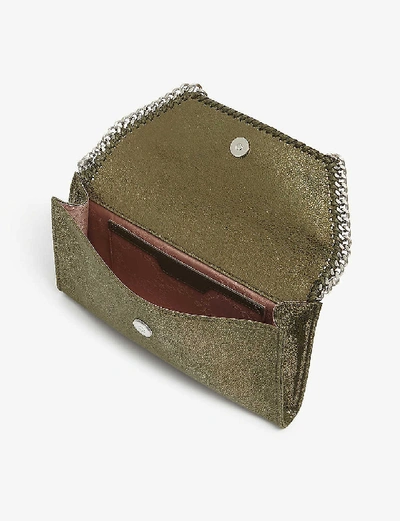 Shop Stella Mccartney Falabella Vegan Leather Pouch In Khaki