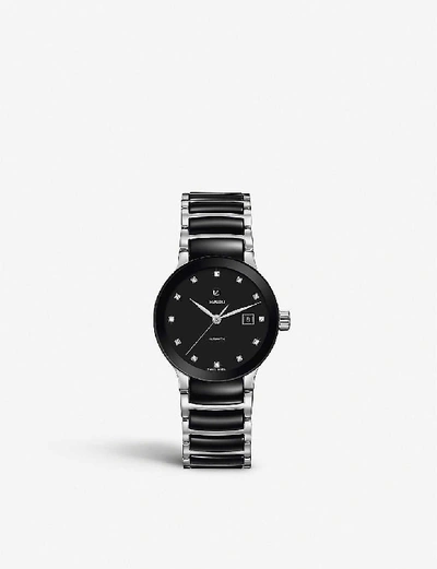 Shop Rado Women's Black R30009752 Centrix Automatic Diamonds High-tech Ceramic And Stainless-steel Watch