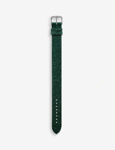 Shop Tom Ford Leather Watch Strap In Green