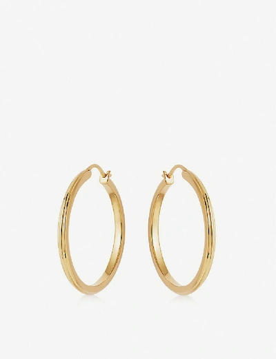 Shop Astley Clarke Women's Gold Linia 18ct Gold-plated Sterling Silver Hoop Earrings