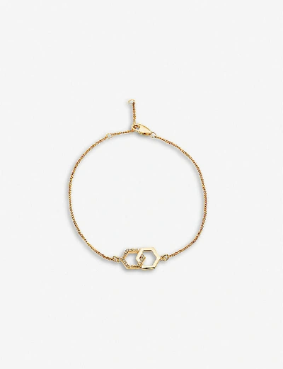 Shop Rachel Jackson Womens 22 Carat Gold Plated Infinity 22ct Gold-plated Vermeil Sterling Silver And Diamond Hexagonal 