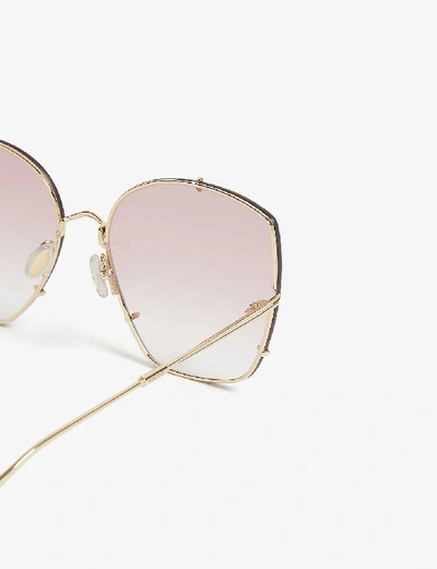 Shop Max Mara Hook 2 Square-frame Sunglasses In Salmone