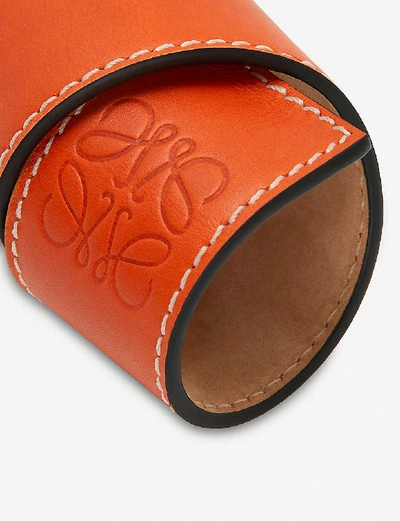 Shop Loewe Women's Orange Small Leather Slap Bracelet