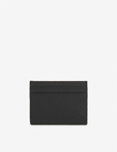 Shop Saint Laurent Women's Black Branded Pebbled Leather Card Holder