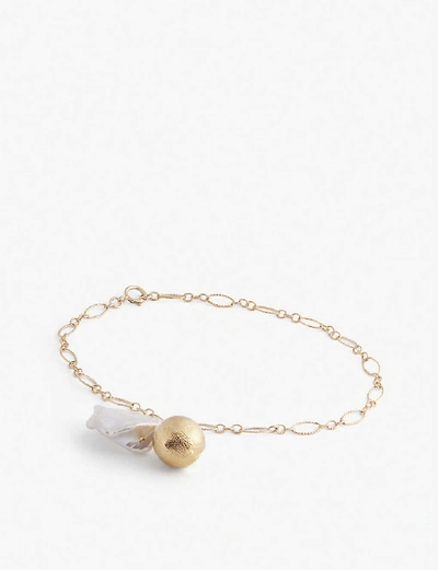 Shop Alighieri Womens Gold The Moon Fever 24ct Gold-plated Bronze And Freshwater Pearl Bracelet