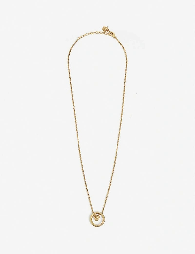 Shop Versace Medusa Ring Necklace In Tribute Gold