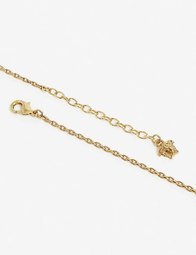 Shop Versace Medusa Ring Necklace In Tribute Gold
